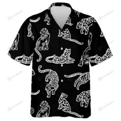 Trend Wild Leopards And Tigers On Black Background Hawaiian Shirt