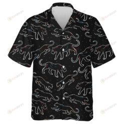 Trendy Animal Fashionable Wild Leopard Black Background Hawaiian Shirt