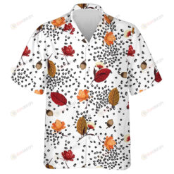 Trendy Autumn Leaves Pine Nuts And Leopard Hawaiian Shirt