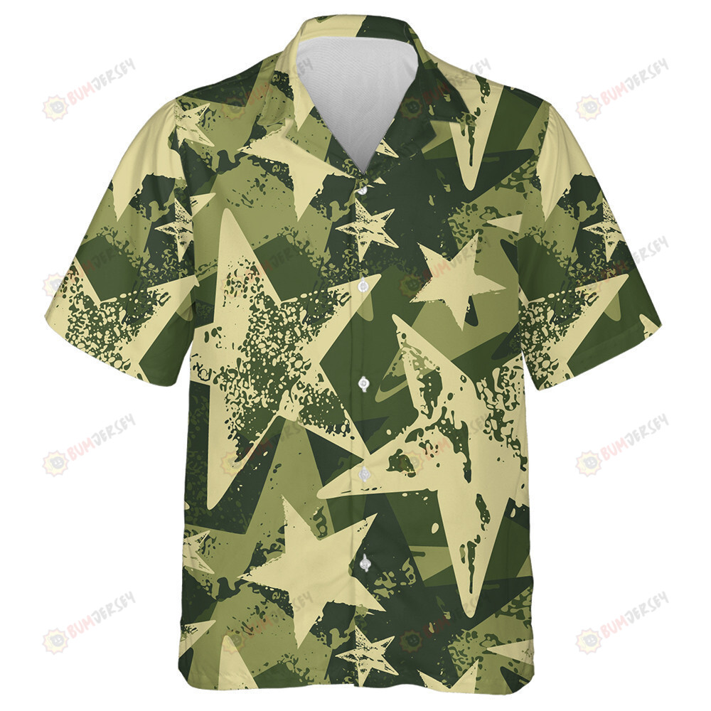 Trendy Brushstroke By Star Retro Style Camo Pattern Hawaiian Shirt