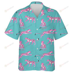 Trendy Pink Leopard Modern Wild Animal Hawaiian Shirt