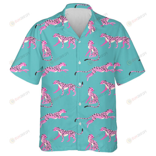 Trendy Pink Leopard Modern Wild Animal Hawaiian Shirt