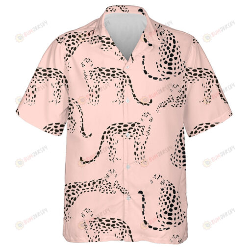 Trendy Texture Abstract Leopard On Pink Hawaiian Shirt