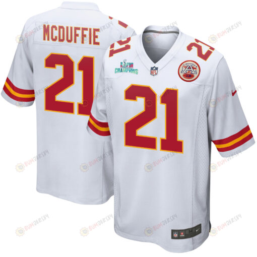 Trent McDuffie 21 Kansas City Chiefs Super Bowl LVII Champions Men's Jersey - White