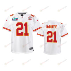 Trent McDuffie 21 Kansas City Chiefs Super Bowl LVII Game Jersey - Youth White