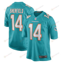 Trent Sherfield Miami Dolphins Game Player Jersey - Aqua