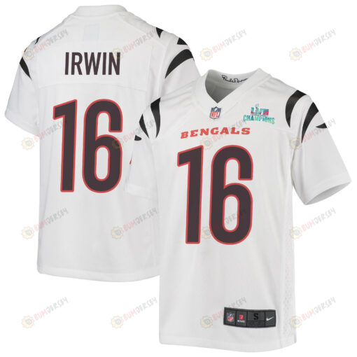 Trenton Irwin 16 Cincinnati Bengals Super Bowl LVII Champions Youth Jersey - White