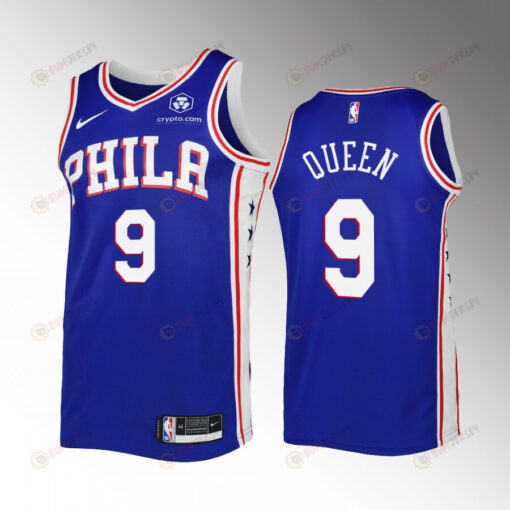 Trevelin Queen 9 2022-23 Philadelphia 76ers Royal Icon Edition Jersey Swingman