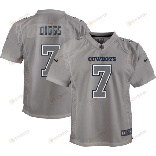 Trevon Diggs 7 Dallas Cowboys Atmosphere Game Youth Jersey - Gray