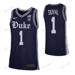Trevon Duval 1 Elite Duke Blue Devils Basketball Jersey Navy