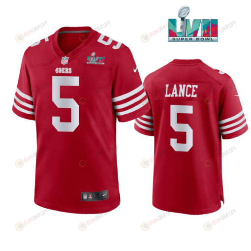 Trey Lance 5 San Francisco 49Ers Super Bowl LVII Men's Jersey- Scarlet