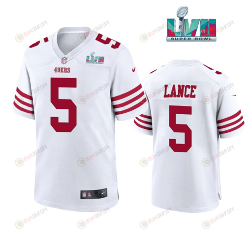 Trey Lance 5 San Francisco 49Ers Super Bowl LVII Men's Jersey- White