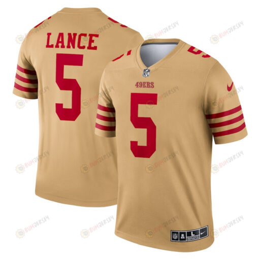 Trey Lance 5 San Francisco 49ers Inverted Legend Jersey - Gold