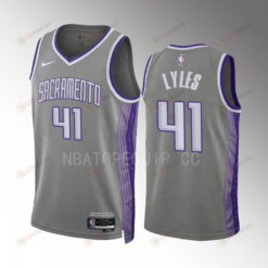 Trey Lyles 41 2022-23 Sacramento Kings Grey City Edition Jersey Swingman