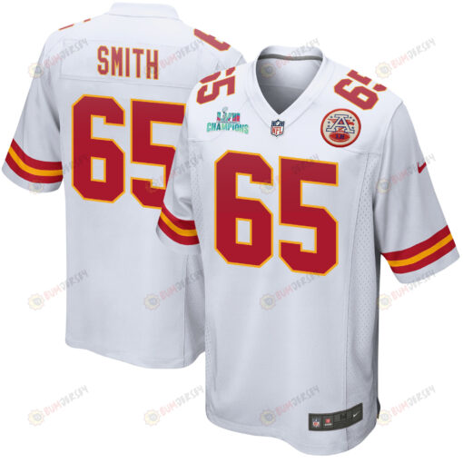 Trey Smith 65 Kansas City Chiefs Super Bowl LVII Champions Men's Jersey - White