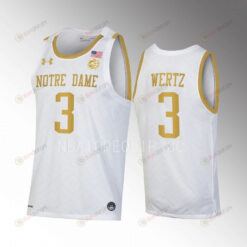 Trey Wertz 3 Notre Dame Fighting Irish White Jersey 2022-23 College Basketball