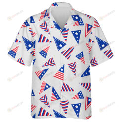 Triangle Flags With Stripes And Stars Independence Day Theme Hawaiian Shirt