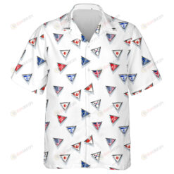 Triangular Metal Flags Symbols Collection Pattern Hawaiian Shirt