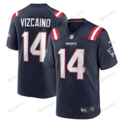 Tristan Vizcaino 14 New England Patriots Game Men Jersey - Navy