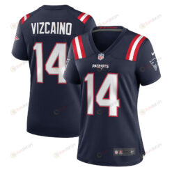 Tristan Vizcaino 14 New England Patriots Game Women Jersey - Navy