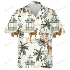 Tropical Exotic Flower Orchid And Leopard Hawaiian Shirt