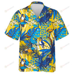 Tropical Floral Summer With Monstera And Leopard Hawaiian Shirt