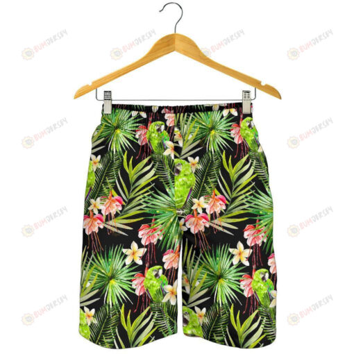 Tropical Hawaiian Parrot Pattern Print Men'S Shorts - Print Shorts