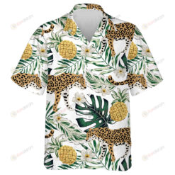 Tropical Leopard Animals With Pineapple Fruit Hawaiian Shirt