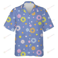 Tropical Plant Palm And Banana Leaves Pattern In Hippie Style Hawaiian Shirt