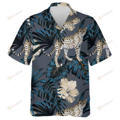 Tropical Vintage Hawaiian Night With Wild Leopard Hawaiian Shirt