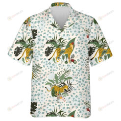 Tropical Wild Jungle Leopard In Different Poses Hawaiian Shirt