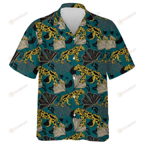 Tropical With Gold Leopard At East Style Hawaiian Shirt