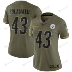 Troy Polamalu Pittsburgh Steelers Women's 2022 Salute To Service Retired Player Limited Jersey - Olive