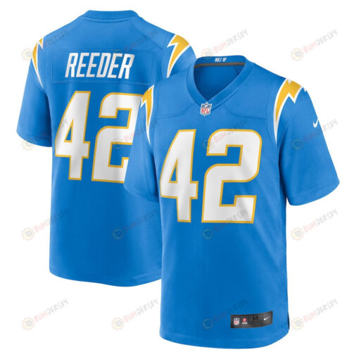 Troy Reeder 42 Los Angeles Chargers Game Jersey - Powder Blue