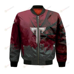 Troy Trojans Bomber Jacket 3D Printed Basketball Net Grunge Pattern