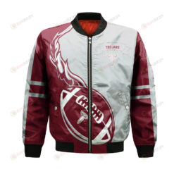 Troy Trojans Bomber Jacket 3D Printed Flame Ball Pattern