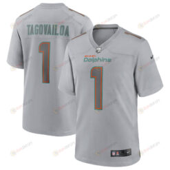 Tua Tagovailoa 1 Miami Dolphins Atmosphere Fashion Game Jersey - Gray