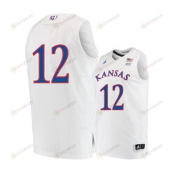 Tucker Vang 12 Kansas Jayhawks Basketball Men Jersey - White