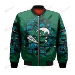 Tulane Green Wave Bomber Jacket 3D Printed Camouflage Vintage