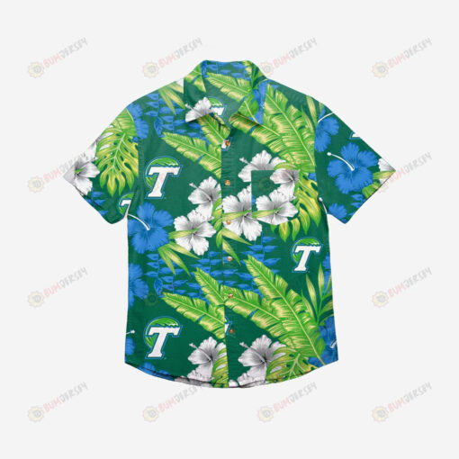 Tulane Green Wave Floral Button Up Hawaiian Shirt