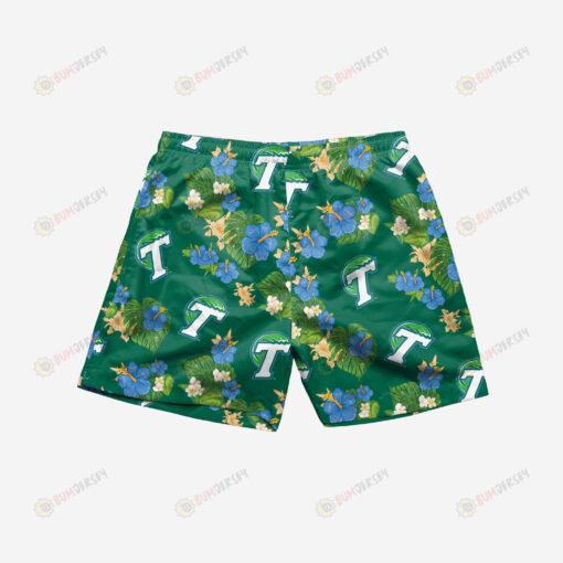 Tulane Green Wave Floral Hawaiian Men Shorts Swim Trunks - Print Shorts