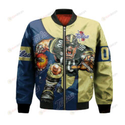 Tulsa Golden Hurricane Bomber Jacket 3D Printed Football