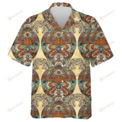 Turtle Decorated With Oriental Ornaments Vintage Colorful Hawaiian Shirt