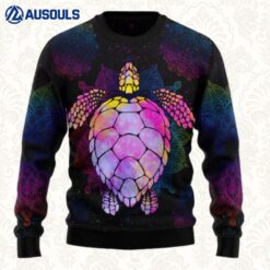 Turtle Purple Mandala Ugly Sweaters For Men Women Unisex