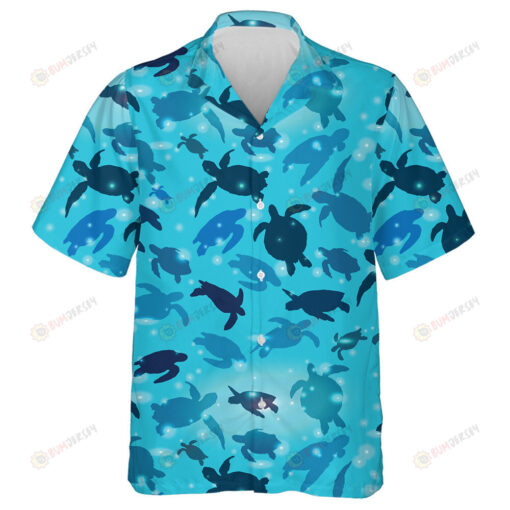 Turtle With Ocean Waves In The Style Boho Hawaiian Shirt