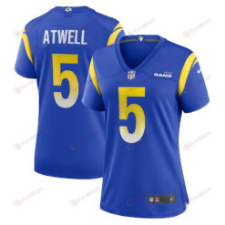 Tutu Atwell 5 Los Angeles Rams Game Women Jersey - Royal