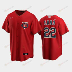 Twins 22 Miguel Sano Alternate Jersey Red Jersey