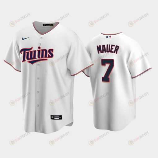 Twins 7 Joe Mauer Home White Jersey Jersey