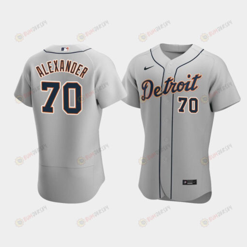 Tyler Alexander 70 Detroit Tigers Gray Road Jersey Jersey