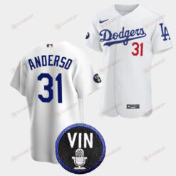 Tyler Anderson Honor Vin Scully Los Angeles Dodgers White 31 Jersey